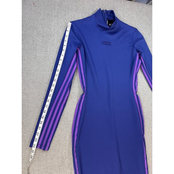 Adidas x Ivy Park Park Trails Collection Spandex Dress Long Sleeve Midi Purple M - Picture 10 of 15